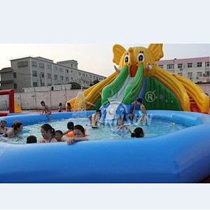 outdoor commercial elephant water slide inflatable water park