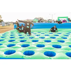inflatable competition interactive game,Inflatable mattress filled with ankle loving holes,double trouble inflatable obstacle