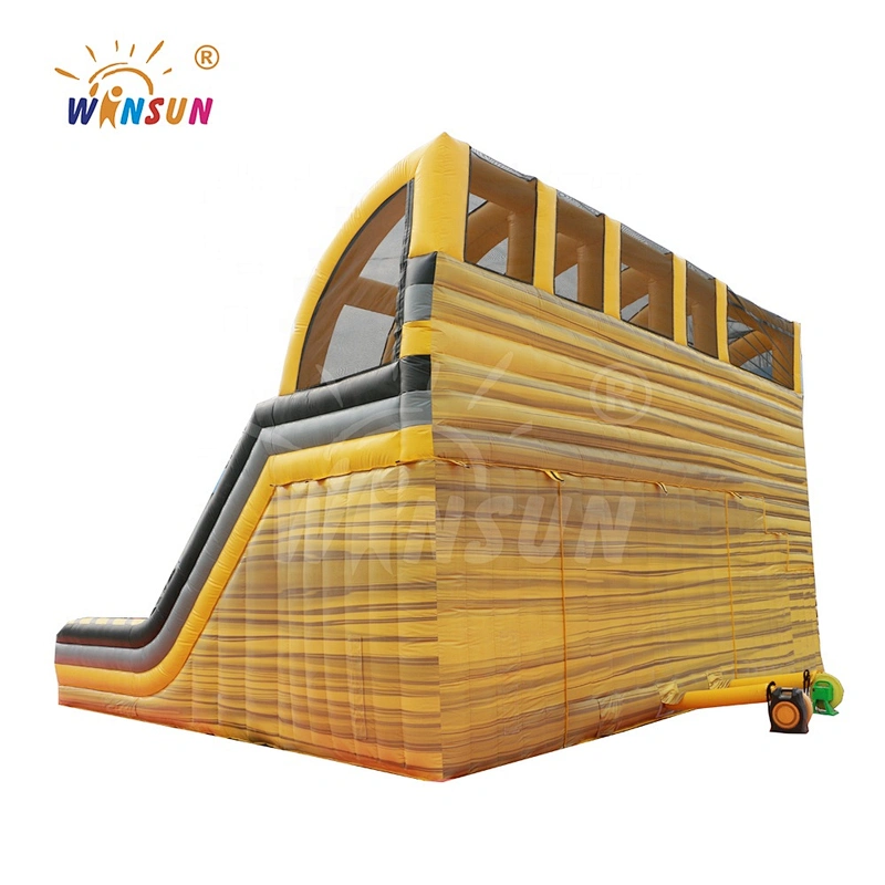 Hot sale competition inflatable climbing wall with inflatable jump bag, inflatable warrior warped wall