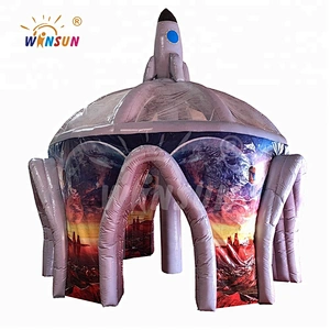 Outer Space Rocket Themed outdoor Inflatable Spider Tent,inflatable spider dome tent
