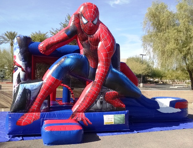 Spider man bouncy castle slide commercial kids jumping castle for sale, Custom jumping combo inflatable spider man bouncer