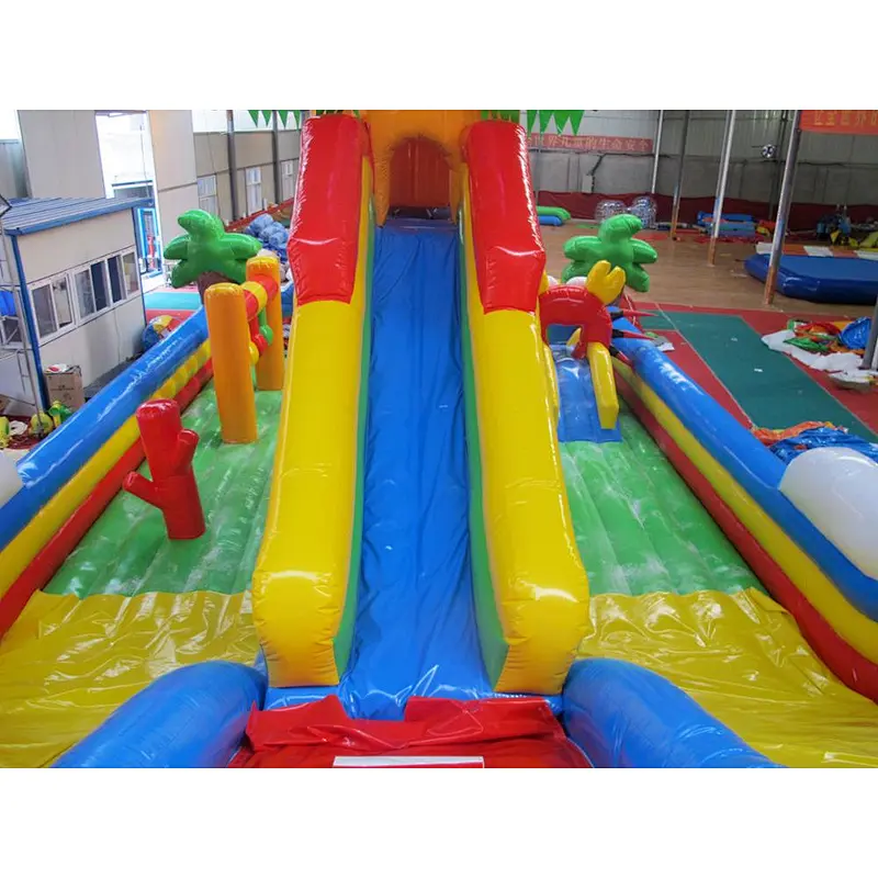 16x8m giant inflatable seaworld slide, inflatable shark amusement fun city,Shark Design Inflatable Fun City Equipment