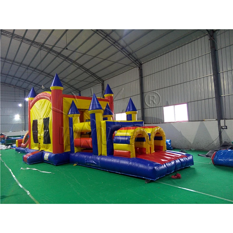 5 in 1 inflatable jumping castle combo/ inflatable bouncer house with obstacle course and slide