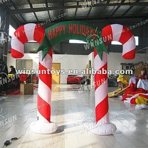 Giant inflatable christmas arch candy arch / inflatable santa claus and snow man arch for sale