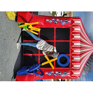 Double side inflatable 4 spot game and tic tac toe for kids and adults sport interactive fun,inflatable carnival 2 games in 1