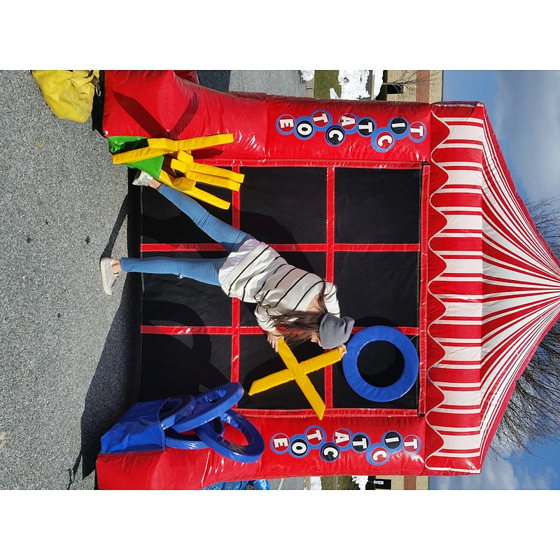 Double side inflatable 4 spot game and tic tac toe for kids and adults sport interactive fun,inflatable carnival 2 games in 1
