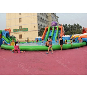 Outdoor playground inflatable octopus water park