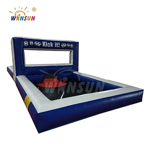 2 person Soccer Kick game, inflatable Soccer Goal Games, 10 balls inflatable football sport games promotion