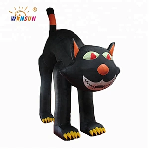 Animated inflatable Halloween black jack cat,All saints Day black cat, inflatable lawn decoration black cat