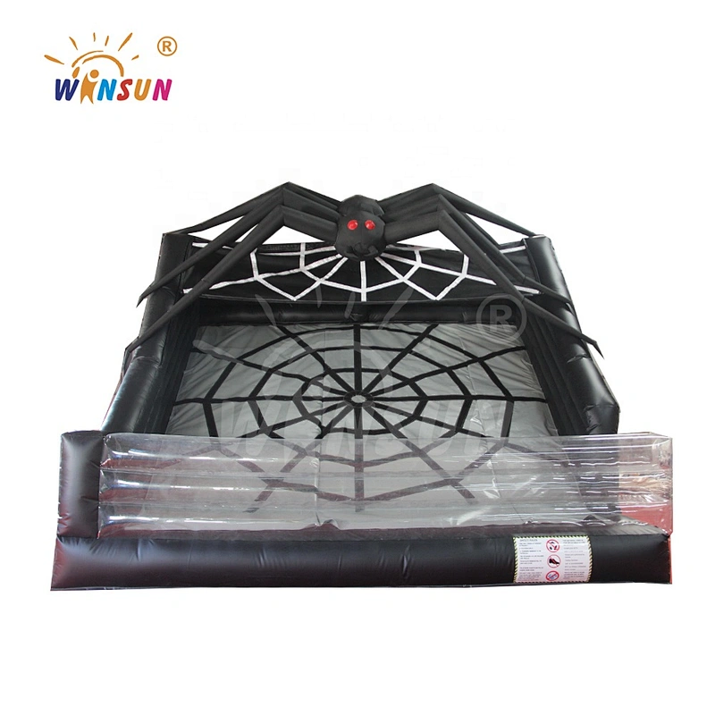 Attraction inflatable spider wall, clear spider crawl climbing wall,professional wall games hot hire