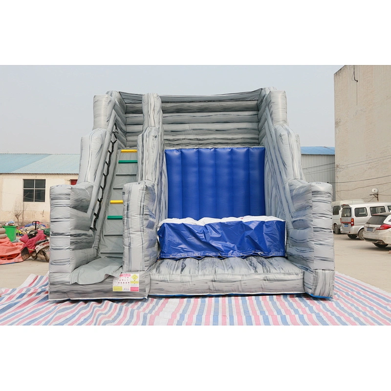 Carnival game inflatable cliff jump games, interactive jump bounce house and jump off stunt game for kids and teens for sale