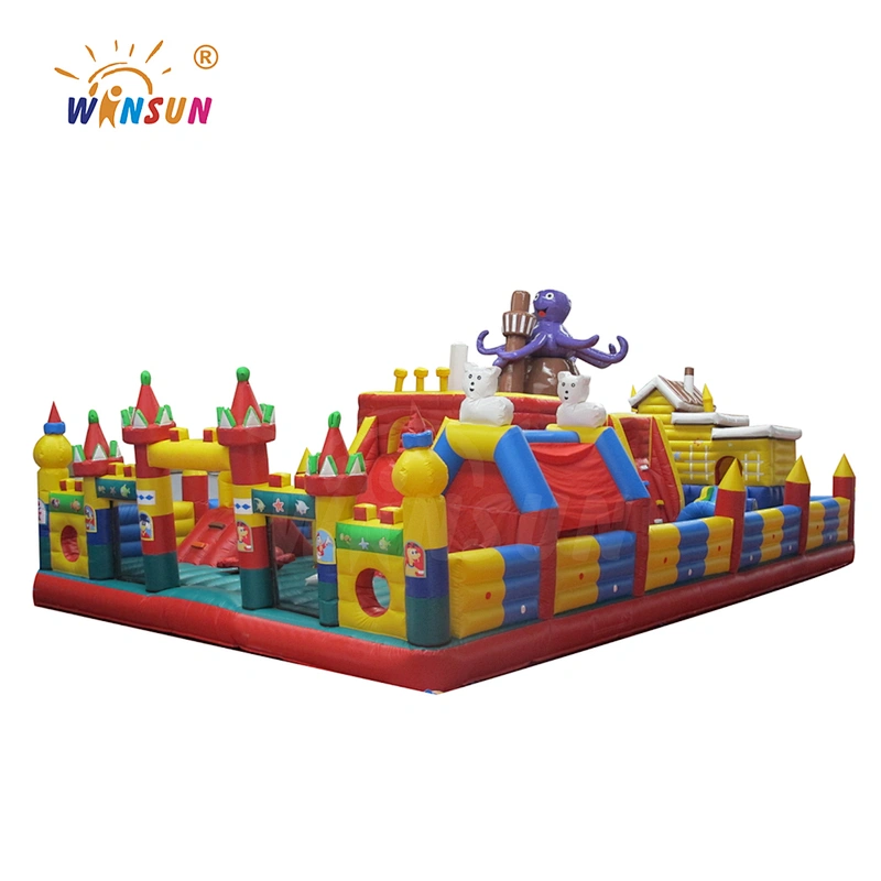 large inflatable fun city amusement park for kids