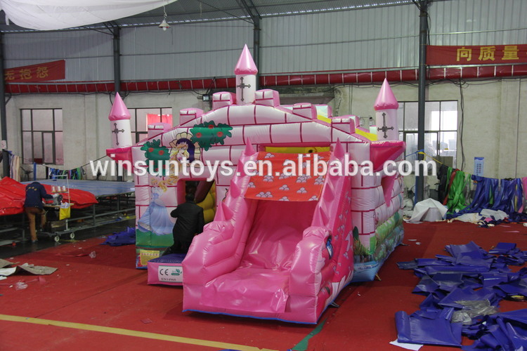 pink inflatables castle