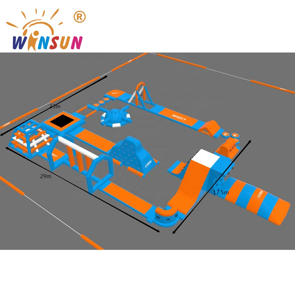 Customized cheap inflatable floating water park, new design giant floating water park