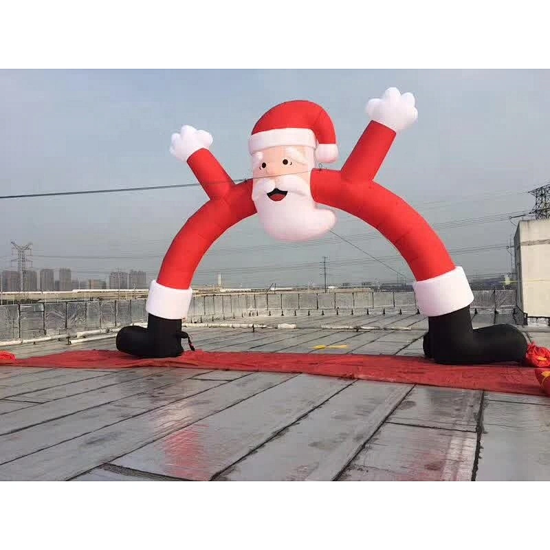 Super new edition inflatable santa claus bow door, air constant christmas door way for sale