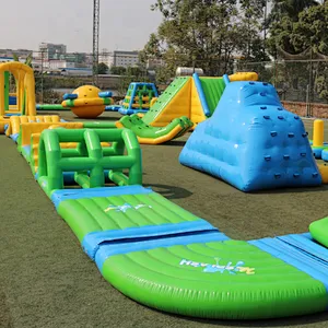 giant inflatable floating water park land, water park inflatable water obstacle course toys for sale