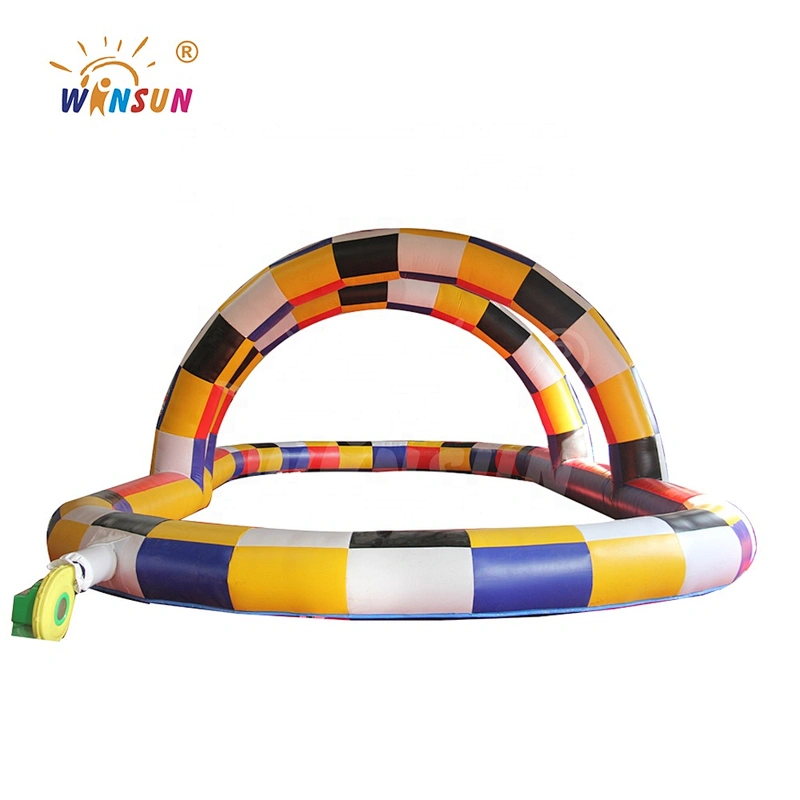 Amazing inflatable race track sport games, air go kart tunnels, scooter inflatable fields games for sale