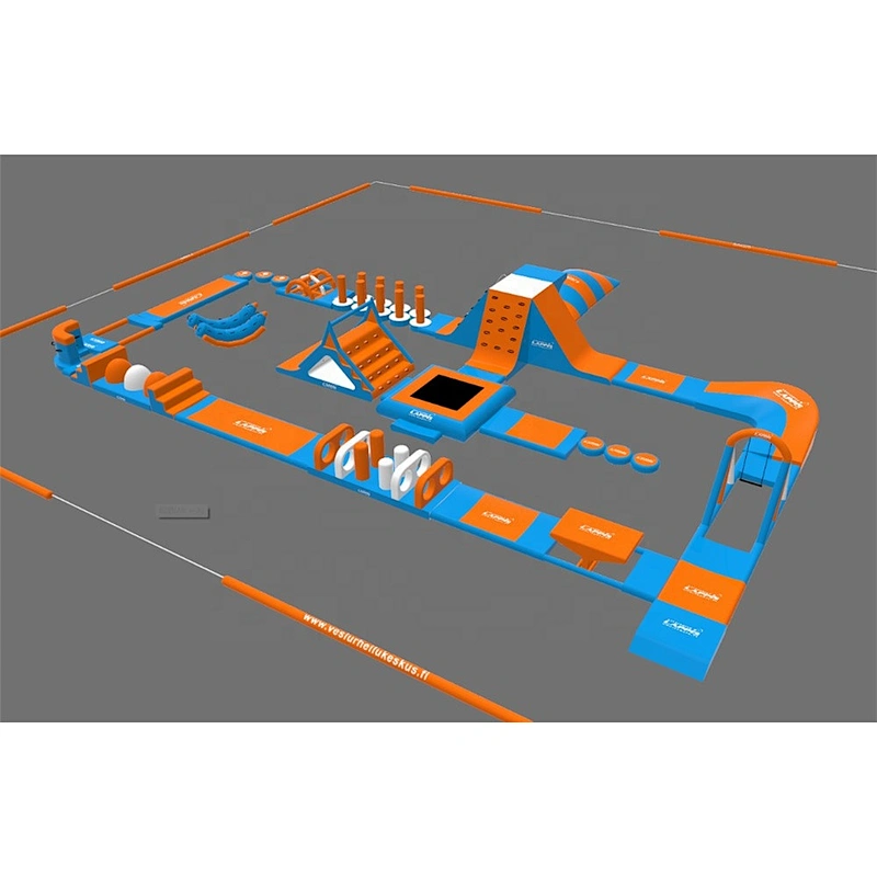 Customized cheap inflatable floating water park, new design giant floating water park