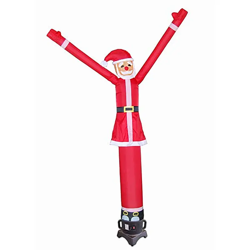 Customized size inflatable tall and thin santa claus air dancer Christmas decoration,Advertising santa air dancer for rental