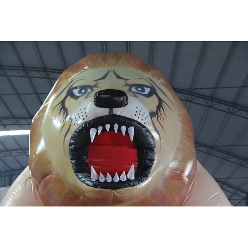 inflatable lion head tunnel,mascot tunnel tent for inflatable football game,customized mascot tunnel