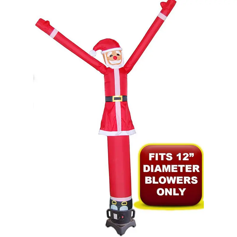 Customized size inflatable tall and thin santa claus air dancer Christmas decoration,Advertising santa air dancer for rental
