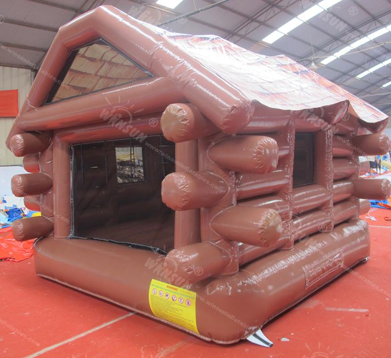 EN14960 approval Christmas inflatable snow cabin, inflatable Christmas bounce house, inflatable snow cabin for kids