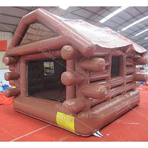 EN14960 approval Christmas inflatable snow cabin, inflatable Christmas bounce house, inflatable snow cabin for kids