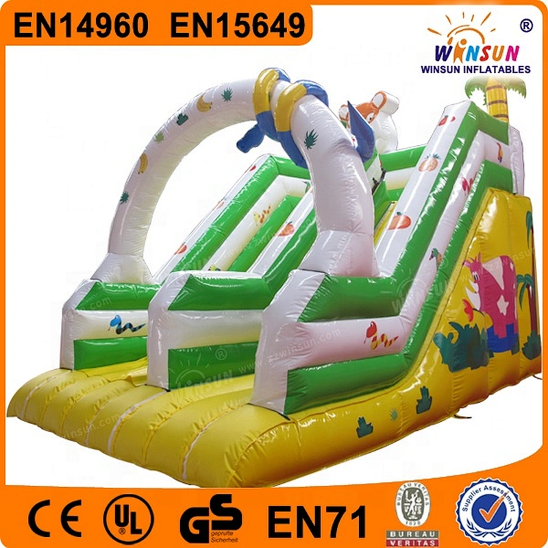 New design 0.55mm PVC adult inflatable rainforest commercial slide