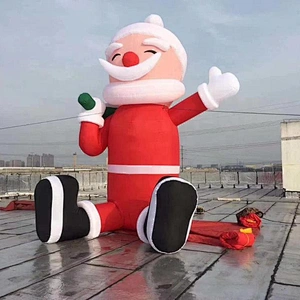 Super new edition inflatable santa claus bow door, air constant christmas door way for sale