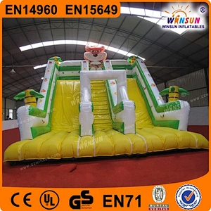 New design 0.55mm PVC adult inflatable rainforest commercial slide