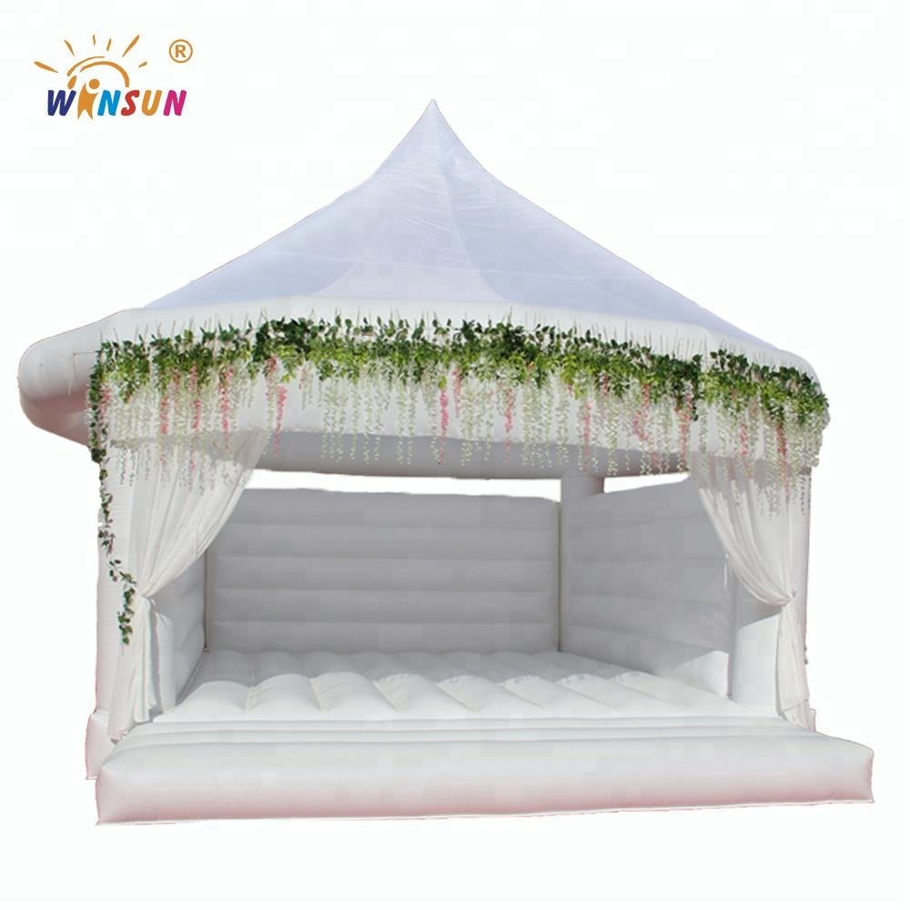 Europe popular CE inflatable wedding castle, 5M wedding bouncy castle, inflatable wedding bouncy