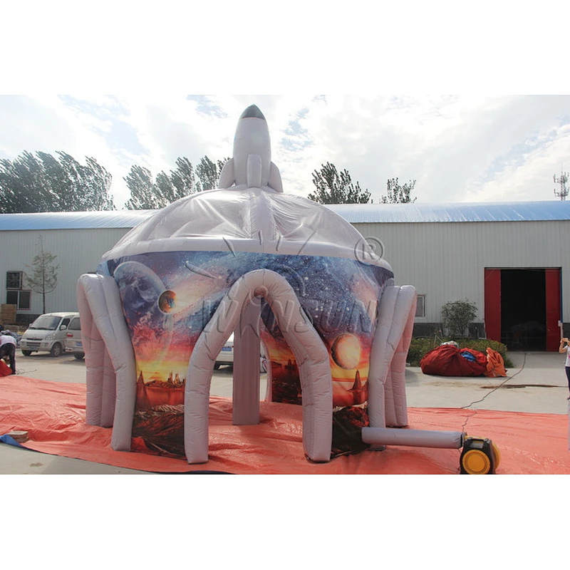 Outer Space Rocket Themed outdoor Inflatable Spider Tent,inflatable spider dome tent