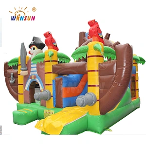 Build your own inflatable pirate ship paradise,inflatable fairyland pirate bounce, screamer water slides
