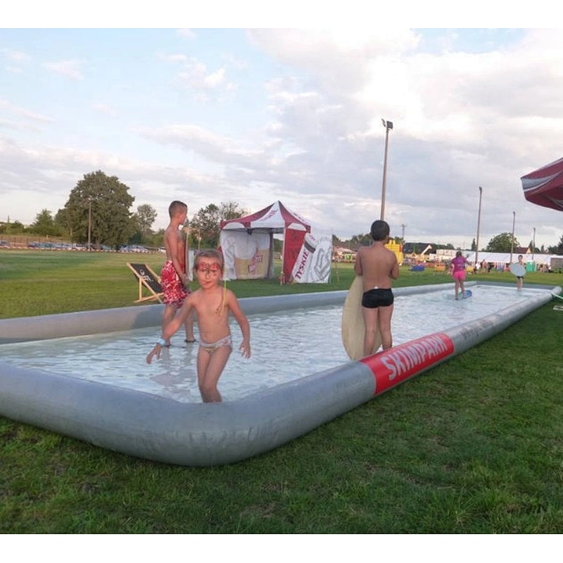 new sports game inflatable skimboard pool floating pool for sliding