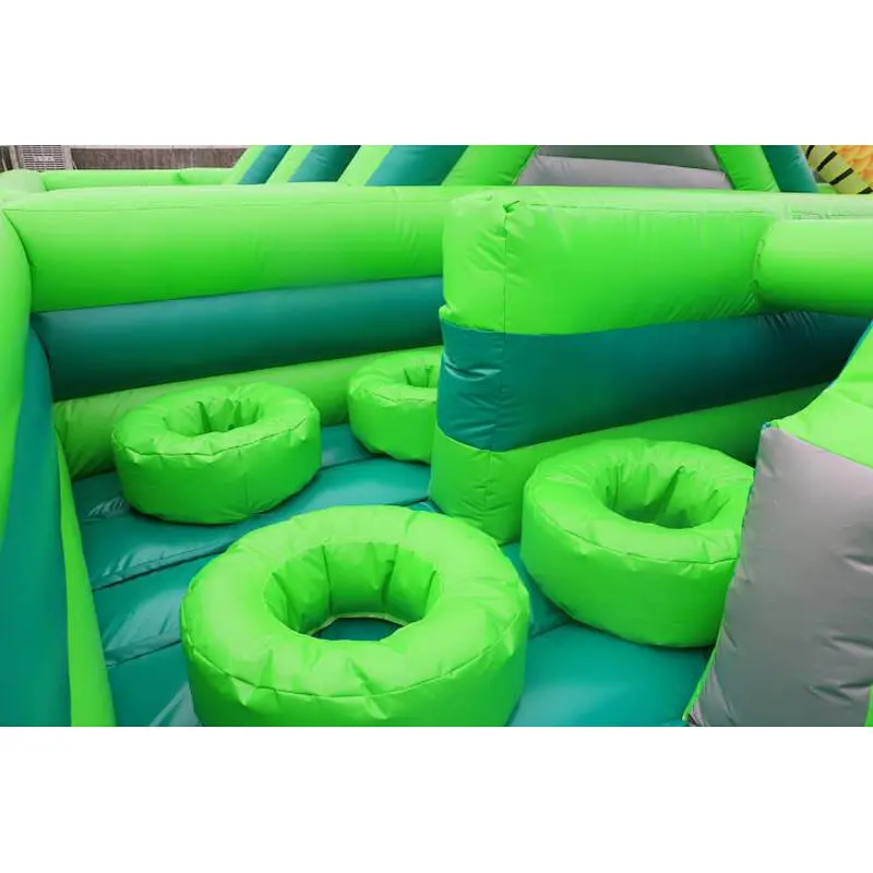Giant Alligator with The Lost Jungle inflatable obstacle course, HUGE attraction Cobra Obstacle Course
