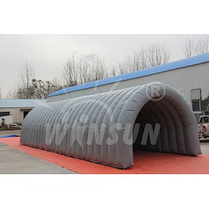 Outdoor single tunnel inflatable bubble tent, large inflatable tent with tunnel, inflatable tunnel tent