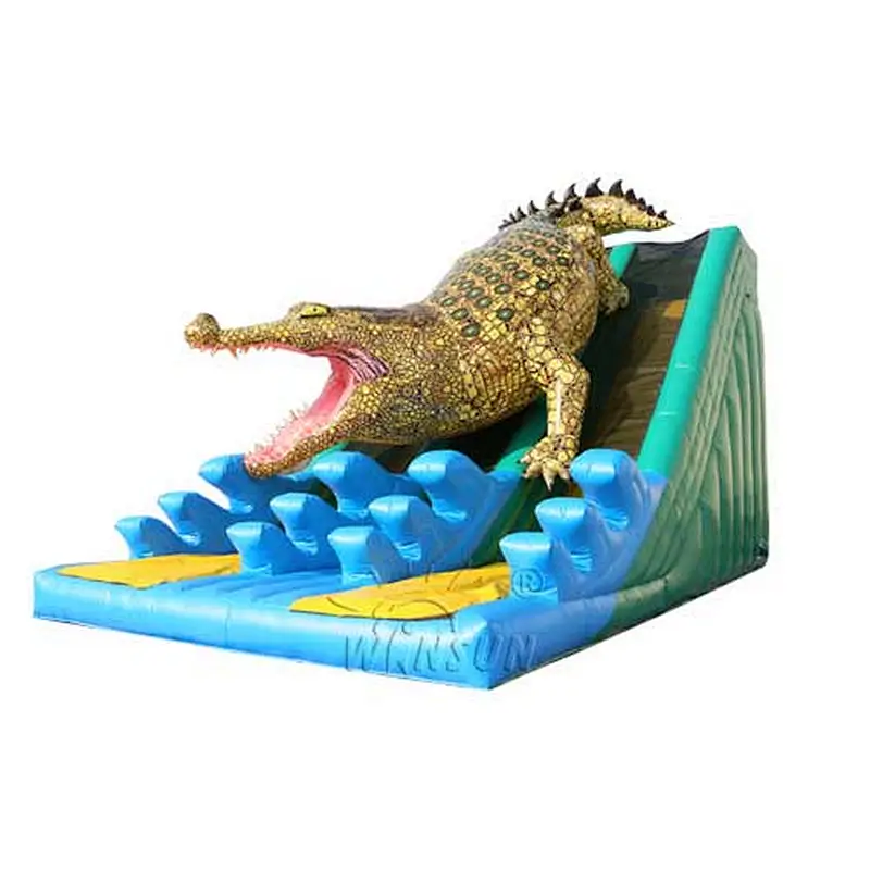 Inflatable King Crocodile Dual Slide