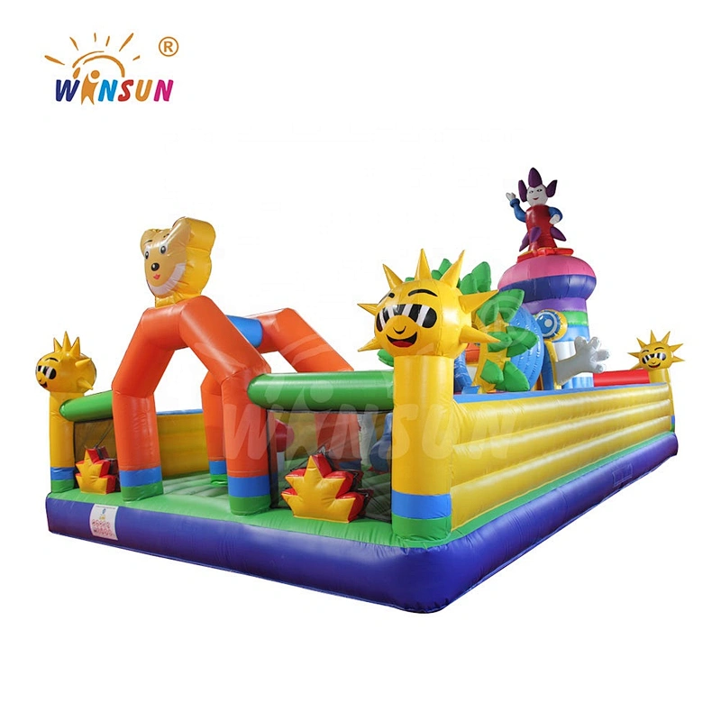 Children inflatable flower trampoline, fairly inflatable fun city game, fun fair amusement equipment for sale