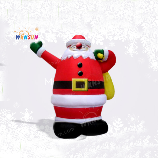 giant christmas inflatable dance santa claus with gift bag for sale