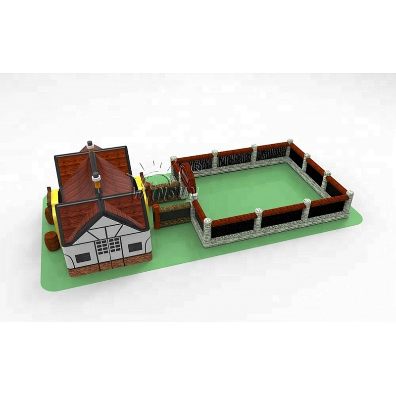 Blow up inflatable tavern party house, inflatable village salloon , air constant taproom and groggery for backyard block party