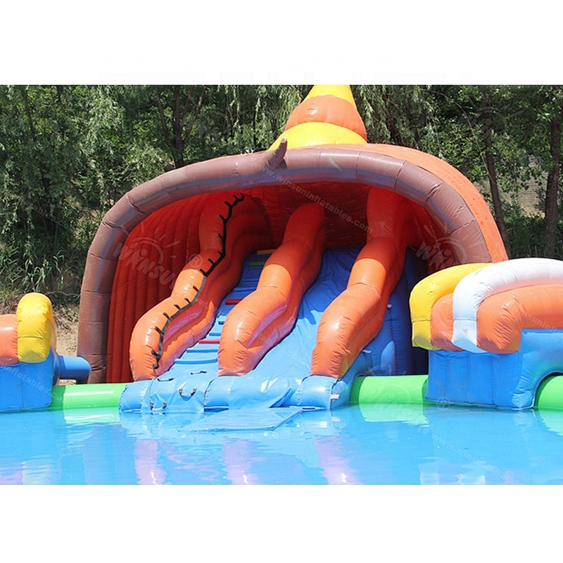 Outdoor playground inflatable octopus water park