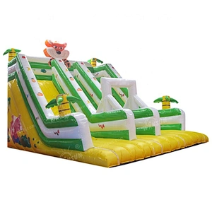 New design 0.55mm PVC adult inflatable rainforest commercial slide