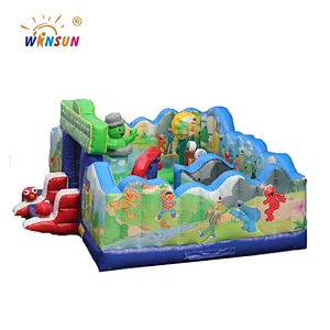 Amusement inflatable bouncy combo house,inflatable jumping room,inflatable moonwalk fun city for promotion