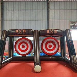 Double lane inflatable single axe lumberingsport games. lumberman tossing games, rosser axe throwing sport for team building