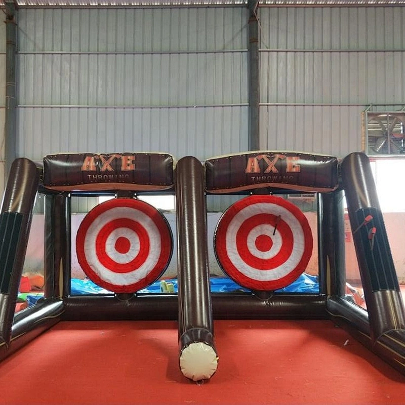 Double lane inflatable single axe lumberingsport games. lumberman tossing games, rosser axe throwing sport for team building