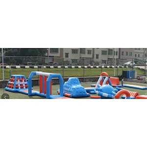 Customized cheap inflatable floating water park, new design giant floating water park