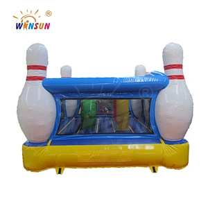 Inflatable bowling bounce castle for amusement, bowling gym bounce, jumping animal toy