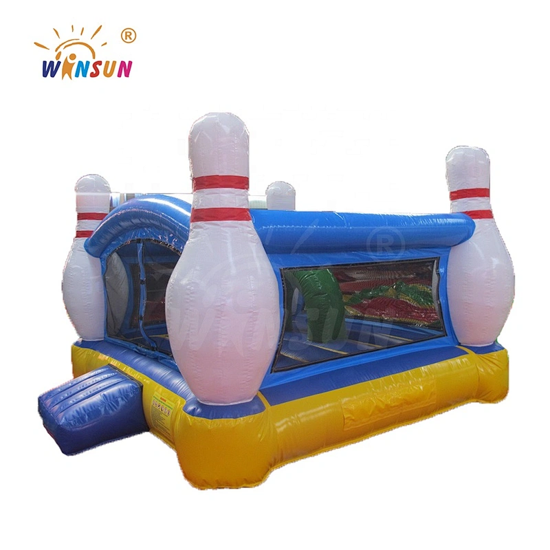 Air bowling shape moonwalk custom inflatable bowling castles, inflatable bowling sport games for rentals