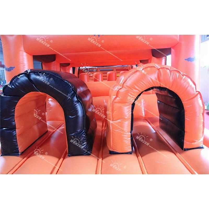 Coming festival inflatable Halloween pumpkin obstacles,inflatable Halloween combo slides,inflatable halloween assault sport game