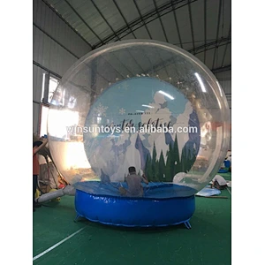 2018 New design PVC inflatable Christmas globe, transparent snow bubble ball, inflatable globe ball